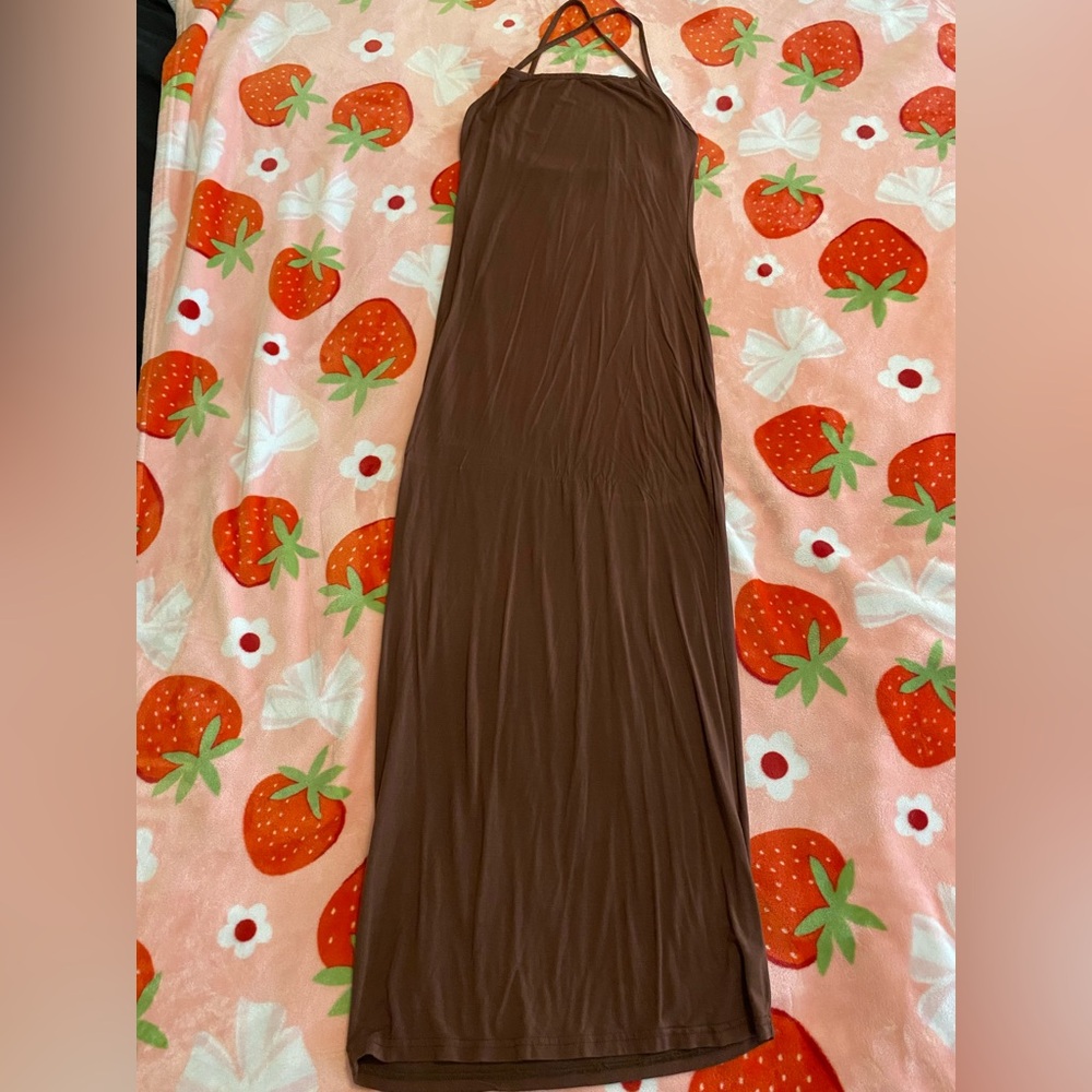 SHEIN Brown Maxi Dress
